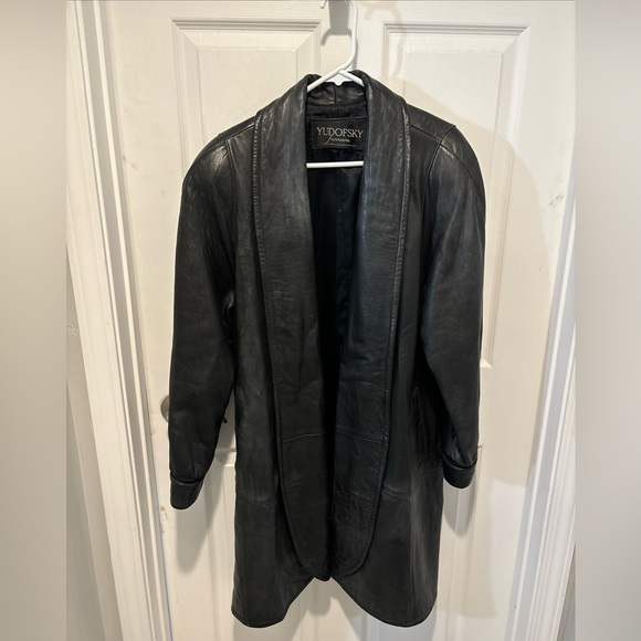 Yudofsky Furriers Leather Coat - Picture 1 of 12